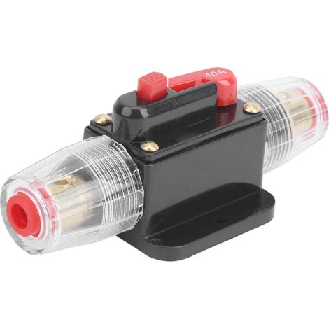 Disjoncteur automatique réarmable 40A pour ampli audio, protection surcharge, porte-fusible avec réarmement manuel, voiture, bateau, marine, stéréo (1/5)