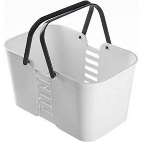 Panier de Rangement Salle de Bain - Plastique Épais Carré avec Poignée et Drainage, Grande Capacité 25x14.5x16cm (1/5)