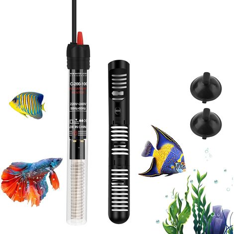 1 Chauffage Aquarium,Verre Submersible,Thermostat 20-34℃,Ventouse,Réservoir Poissons Tortues 10L-60L (1/5)