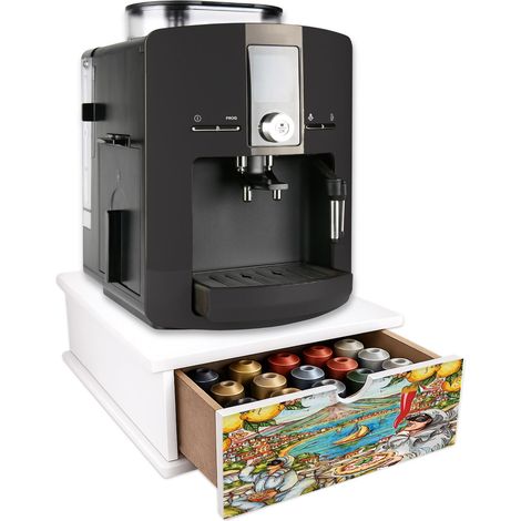 Lupia -  Cassetto Porta Cialde Caffè e Porta Capsule 27x33x11 cm NAPOLI PULCINELLA
