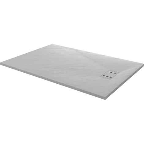 Idralite – Receveur de douche à encastrer blanc effet pierre 90x120 cm – Extraflat 2,6 cm – Acrylique et résine polyester – Installation ras du sol