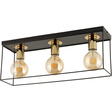 Plafonnier loft indus noir/or Vox 3xE27 Sigma Lighting (1/2)