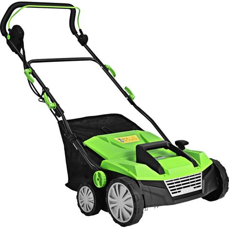 Arieggiatore per prato elettrico scarificatore 1800w 2 livelli profondita di lavoro 106 x 58 x 1105 cm verde 88608418