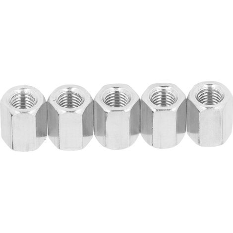 Lot de 5 écrous de raccordement hexagonaux M12x1,75 19 L25mm en acier inoxydable 304 pour boulons, goujons et vis à métaux (1/5)