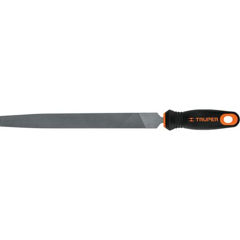 Lima plana fina con mango bimaterial - 250 mm