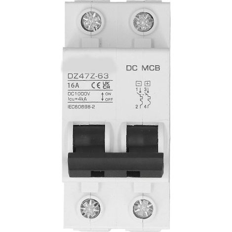 DC-Leistungsschalter mit Überlastschutz, magnetisches System, PV-Leistungsschalter, 2-polig, 1000 V, 16 A