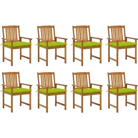 Lot de 8 Chaises de jardin avec coussins Fauteuils de Jardin Bois d'acacia solide 27974 (1/5)