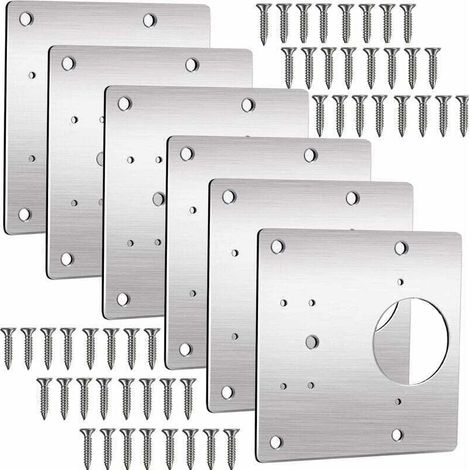 Scharnierreparaturplatte, Reparaturset für Schrank-, Schubladen- und Fensterscharniere 9,9 cm für Küchenschrankscharniere und Schranktüren (6 Stück), Versailles-Crezuo