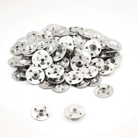 Lot de 100 rondelles à 4 griffes pour plaques de plâtre extrudées, isolation thermique (1/5)