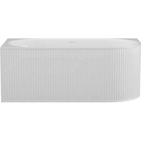 Baignoire d'angle striée - 150 x 75 x 58 cm - Acrylique - Blanc mat - Angle gauche - 215L - BARBORI