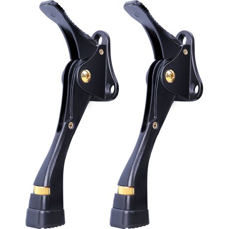 Lot de 2 butées de porte réglables en hauteur, robustes, noires, pour moquette, parquet et carrelage. (1/2)