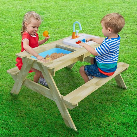 TP Toys Holz Spieltisch & Matschtisch Nashorn inkl. Waschbecken Natur 89x94x71 cm (1/5)