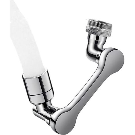 1080 Degrés Aérateur de Robinet, Mousseur robinet cuisine, Filtre économiseur d'eau, Pivotant Mousseur, 2 Modes adaptateur Pour robinets avec diamètre de filetage mâle de 20/22/24mm (Argent)