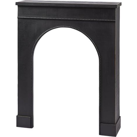 Cornice nera decorativa per camino di h.110 cm per il natale (1/3)