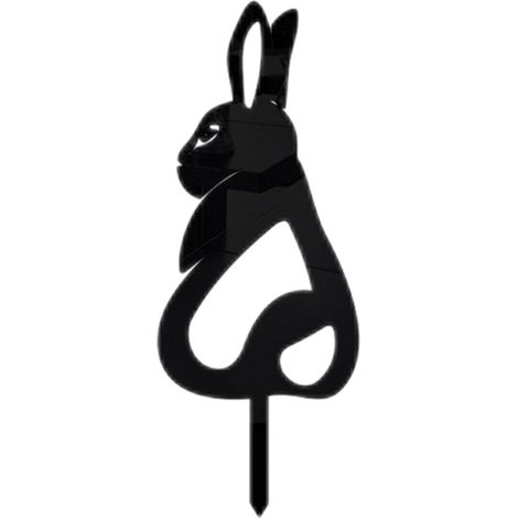 Toivize-Piquet de Jardin - Lapin de Pâques - Déco Extérieur Métal Noir 40cm Résistant à l'Eau avec Piquets pour Pelouse et Terrasse (1/5)