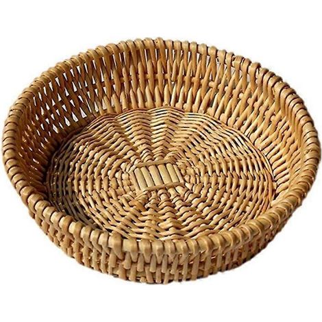 Panier tressé à la main, panier en osier, panier de service pour pain, fruits, légumes, panier cadeau 25 x 8 cm (1/5)