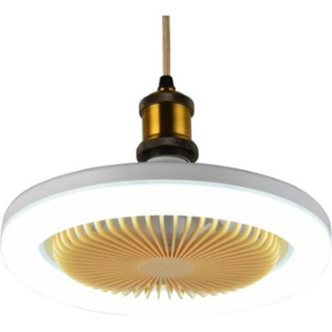 Ventilateur de plafond avec éclairage LED 30 W, boîtier ABS, 25 cm (9,8 po), 2 en 1, blanc, culot E27, mini-ventilateur de plafond pour salon (1/4)
