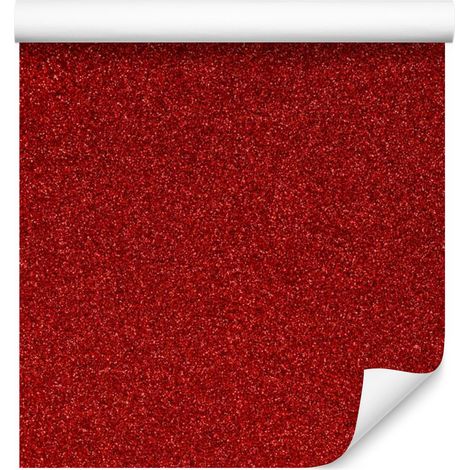 Papier peint à paillettes rouges, centre rouge 50x1000 cm (1/5)