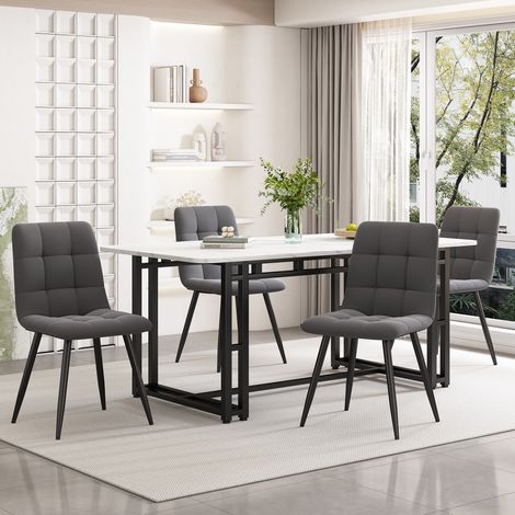 Esstisch Küchentisch 140 cm MDF Metallbeine Schwarz OKMYHOME (1/5)