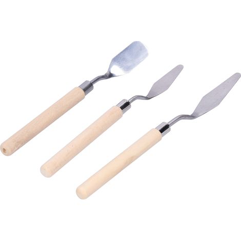 Ensemble de 3 spatules en bois pour peinture à l'huile, outils de modelage et création artistique (1/5)