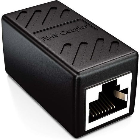 1 geschirmtes Ethernet-Kabel Kategorie 6 mit RJ45-Steckern, Hochleistungs-LAN-/DSL-Netzwerkkabel, Patchkabel mit 2 Steckern, schwarz, kompatibel mit Gigabit-Ethernet