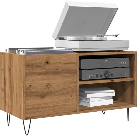 Mueble discos madera de ingeniería roble artisan 84,5x38x48 cm vidaXL (1/5)