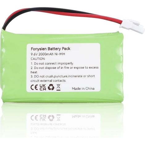 9001001 2400720 Batterie Compatible avec Moteur de Portail Garage 9.6V 2000mAh Compatible avec Freevia, M3 HR15/51, SGA, SGS, GDK (1/5)