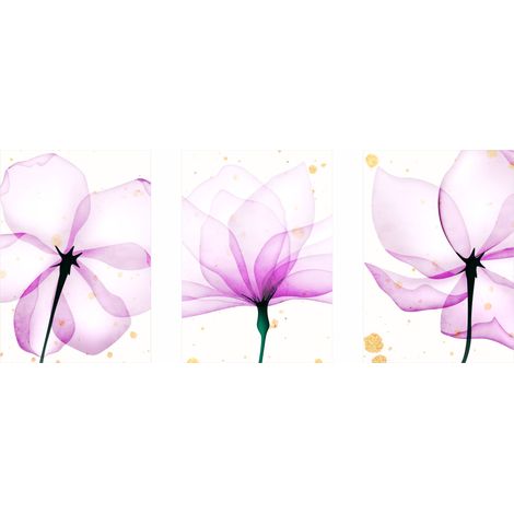 Posterset – lila Blumen, abstrakt PLN004 (1/5)