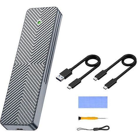 Boîtier externe pour disque dur mobile SSD M.2 10 Gbit/s double protocole NVMe/NGFF USB 3.2 (1/5)