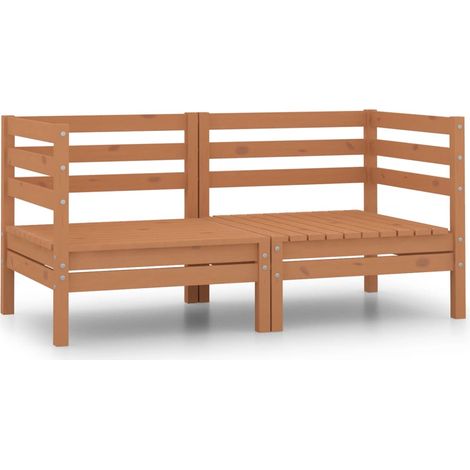 Maison Exclusive - Divano da Giardino 2 Posti Marrone Ambra Legno Massello di Pino