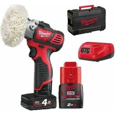 Milwaukee Pulidora/lijadora 2 velocidades (2.500/7.500 RPM), cap máx. 76mm, 1 bat 4.0Ah y 1 bat 2.0Ah (1/5)