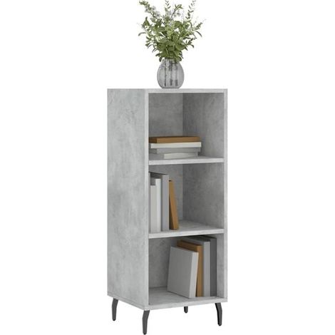 Buffet de Cuisine Gris Béton Effet 34,5x32,5x90 cm - Meuble Rangement Bois d'Ingénierie pour Salle à Manger et Salon (1/5)