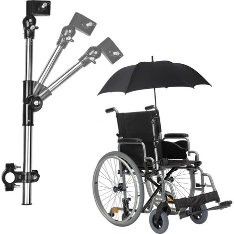 Support Parasol Réglable pour Fauteuil Roulant, Vélo et Chaise de Pêche – Bras Flexible 360°, Acier Inoxydable, Pince Universelle pour une Protection Optimale contre le Soleil et la Pluie (1/5)