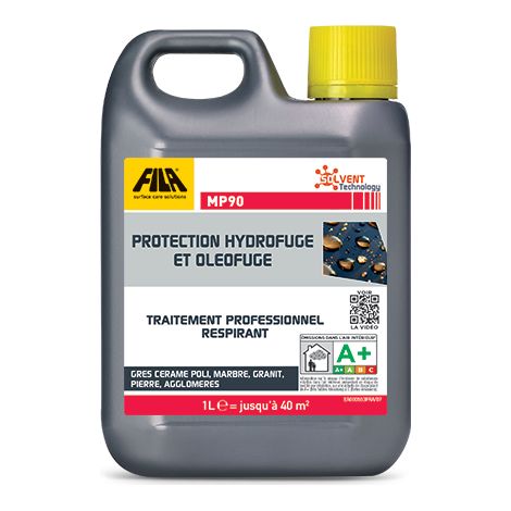 Fila – Protection totale hydrofuge et oléofuge pour grès cérame, marbre et granit – Anti-graffitis – Compatible contact alimentaire – 1L