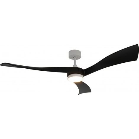 Twist, Ventilateur déstratificateur d'air, pales laquée noires 166 Cm Moteur blanc mate avec point lumineux LED. (1/3)