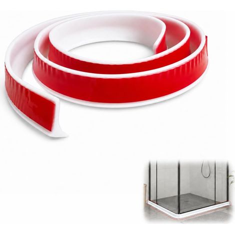 1M Seuil de Douche Barrage d'Eau en Silicone, Barre de Seuil, Joint Étanche pour Porte de Douche (1/5)