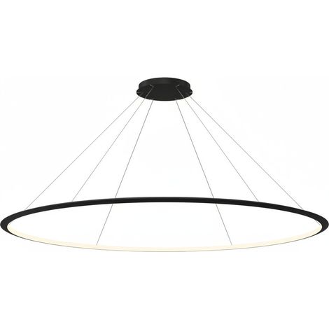 LEDS C4 Circular Plafonnier suspendu LED intégré Inward Surface 200 cm, noir, 129 W, 3000 K, gradation 0-10 V