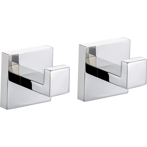 Set 2 Wandhaken aus Edelstahl – Für Badezimmer, Garage, Handtuch- & Bademantelhalter – Rostfrei – Vielseitig & belastbar