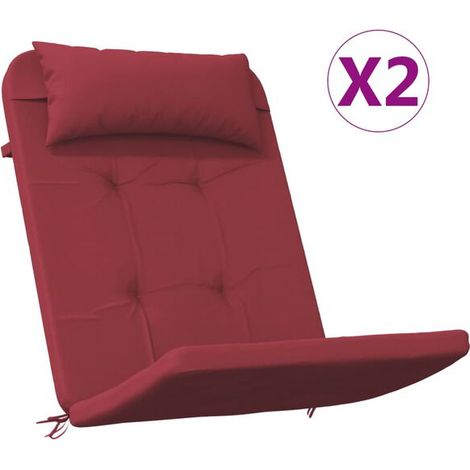 Coussins pour fauteuil Adirondack, lot de 2, bordeaux (1/5)
