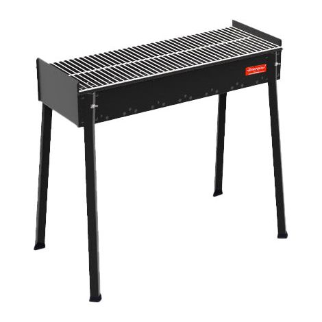 Ferraboli Braciere Cuoci Arrosticini e Kebab Canalina per Spiedini spilloni in Acciaio con Fori di Aerazione Area Cottura 77x28cm per 8-10 Persone Barbecue a Carbonella  Qualita' e stile Made in Italy