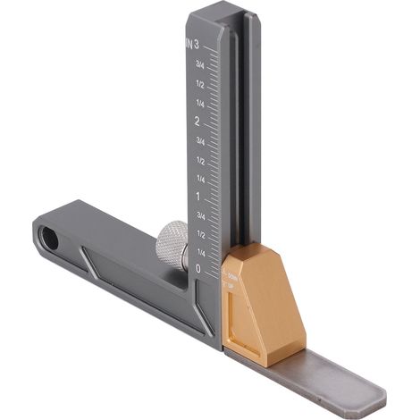 Jauge de hauteur impériale en alliage d'aluminium outil de mesure de profondeur pour bois menuiserie scie circulaire défonceuse (1/5)