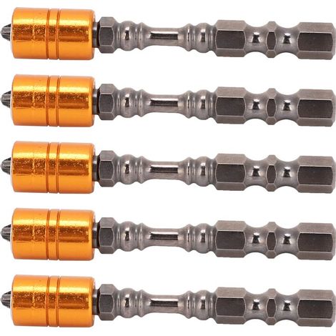 5 embouts de tournevis en acier allié avec bobine magnétique, outil de serrage ou de desserrage de vis de 65 mm (1/5)
