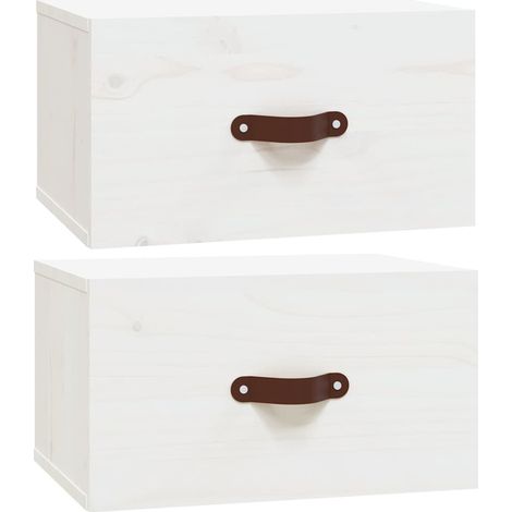 Maison Exclusive - Wand-Nachttische 2 Stk. Weiß 40x29,5x22 cm (1/5)