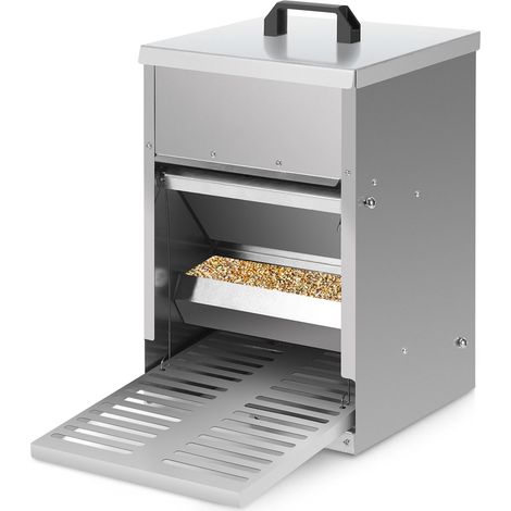 Wolketon Futterautomat Hühner mit Trittklappe – Automatischer Futterspender für Hühner, Gänse und Enten, 5KG Kapazität, wasserdicht und rattensicher