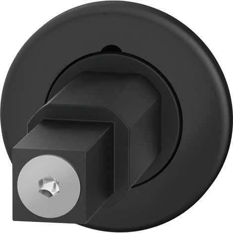 Mini rosette de porte ronde avec rosette pour poignée de porte, épaisseur de porte 39-48 mm, aluminium noir mat, argent
