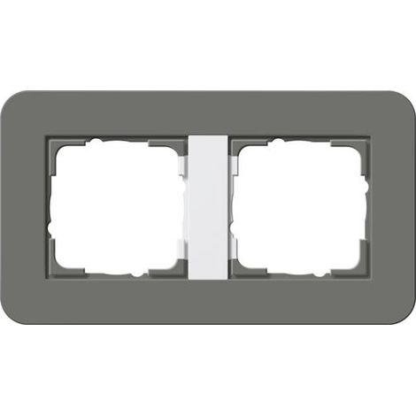 Gira Telaio di copertura 2f Gira E3 Grigio scuro/Bianco puro [0212413], 0212 413