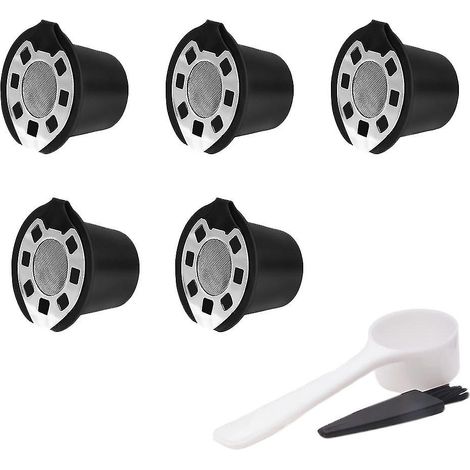 BEBUSINGOTO Paquete de 5 filtros de café para cápsulas de café de acero inoxidable rellenables (1/5)