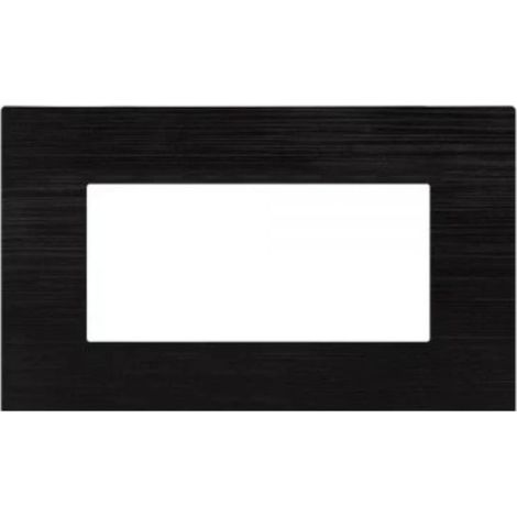 Mapam placca tecnopolimero spazzolato nera 4 posti compatibile Matix - JOY-P5004SP-NE