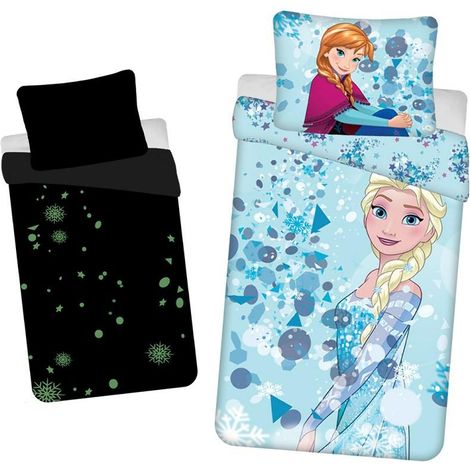 Im Dunkeln leuchtende Bettwäsche 140x200, Frozen Anna Elsa Kissenbezug 70x90 (1/5)