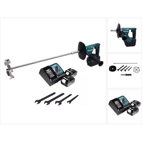 Makita DUT 130 RF Akku Rührgerät 18V M14 Brushless + 2x Akku 3,0Ah + Ladegerät